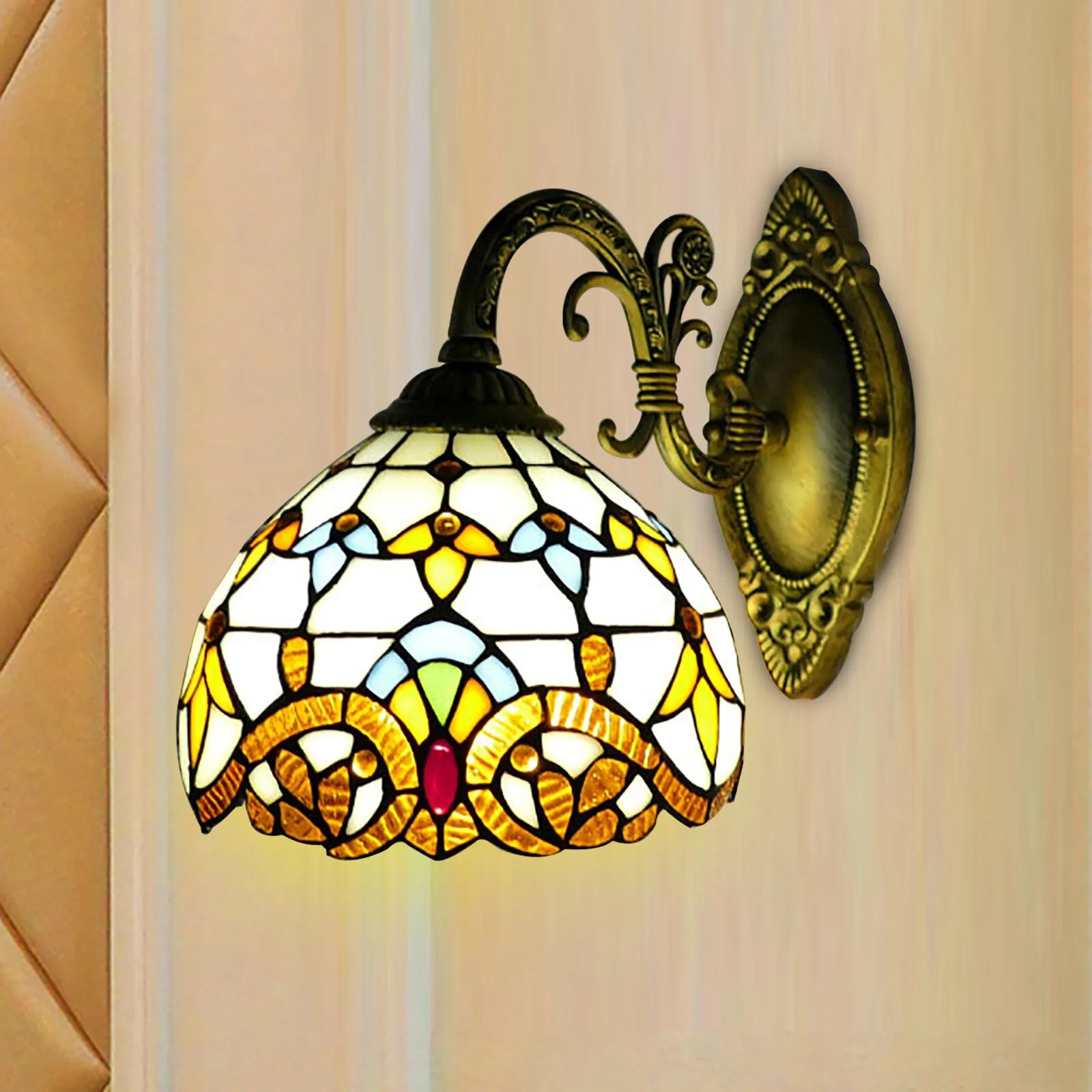 Elegant Stained Glass Wall Light